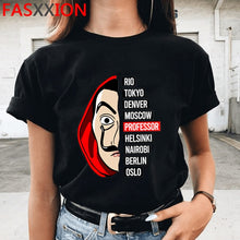 Load image into Gallery viewer, Novo dinheiro heist legal camisa masculina la casa de papel harajuku camiseta casa de papel gráfico tshirt bella ciao hip hop superior t masculino
