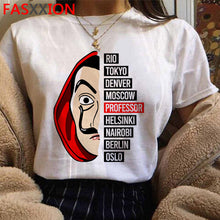 Load image into Gallery viewer, Novo dinheiro heist legal camisa masculina la casa de papel harajuku camiseta casa de papel gráfico tshirt bella ciao hip hop superior t masculino