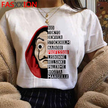 Load image into Gallery viewer, Novo dinheiro heist legal camisa masculina la casa de papel harajuku camiseta casa de papel gráfico tshirt bella ciao hip hop superior t masculino