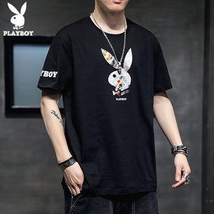 Playboy  summer cotton men's short-sleeved loose half-sleeved fashion high-quality breathable and comfortable printed T-shirt