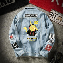 Load image into Gallery viewer, 2020 denim jacket men&#39;s spring and autumn Korean student trend Pikachu denim men&#39;s autumn loose casual jacket
