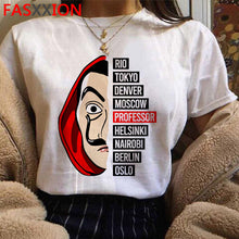 Load image into Gallery viewer, Novo dinheiro heist legal camisa masculina la casa de papel harajuku camiseta casa de papel gráfico tshirt bella ciao hip hop superior t masculino
