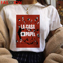 Load image into Gallery viewer, Novo dinheiro heist legal camisa masculina la casa de papel harajuku camiseta casa de papel gráfico tshirt bella ciao hip hop superior t masculino
