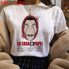 Load image into Gallery viewer, Novo dinheiro heist legal camisa masculina la casa de papel harajuku camiseta casa de papel gráfico tshirt bella ciao hip hop superior t masculino
