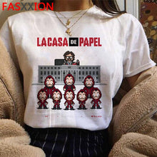 Load image into Gallery viewer, Novo dinheiro heist legal camisa masculina la casa de papel harajuku camiseta casa de papel gráfico tshirt bella ciao hip hop superior t masculino
