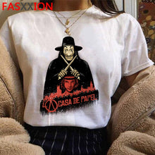 Load image into Gallery viewer, Novo dinheiro heist legal camisa masculina la casa de papel harajuku camiseta casa de papel gráfico tshirt bella ciao hip hop superior t masculino
